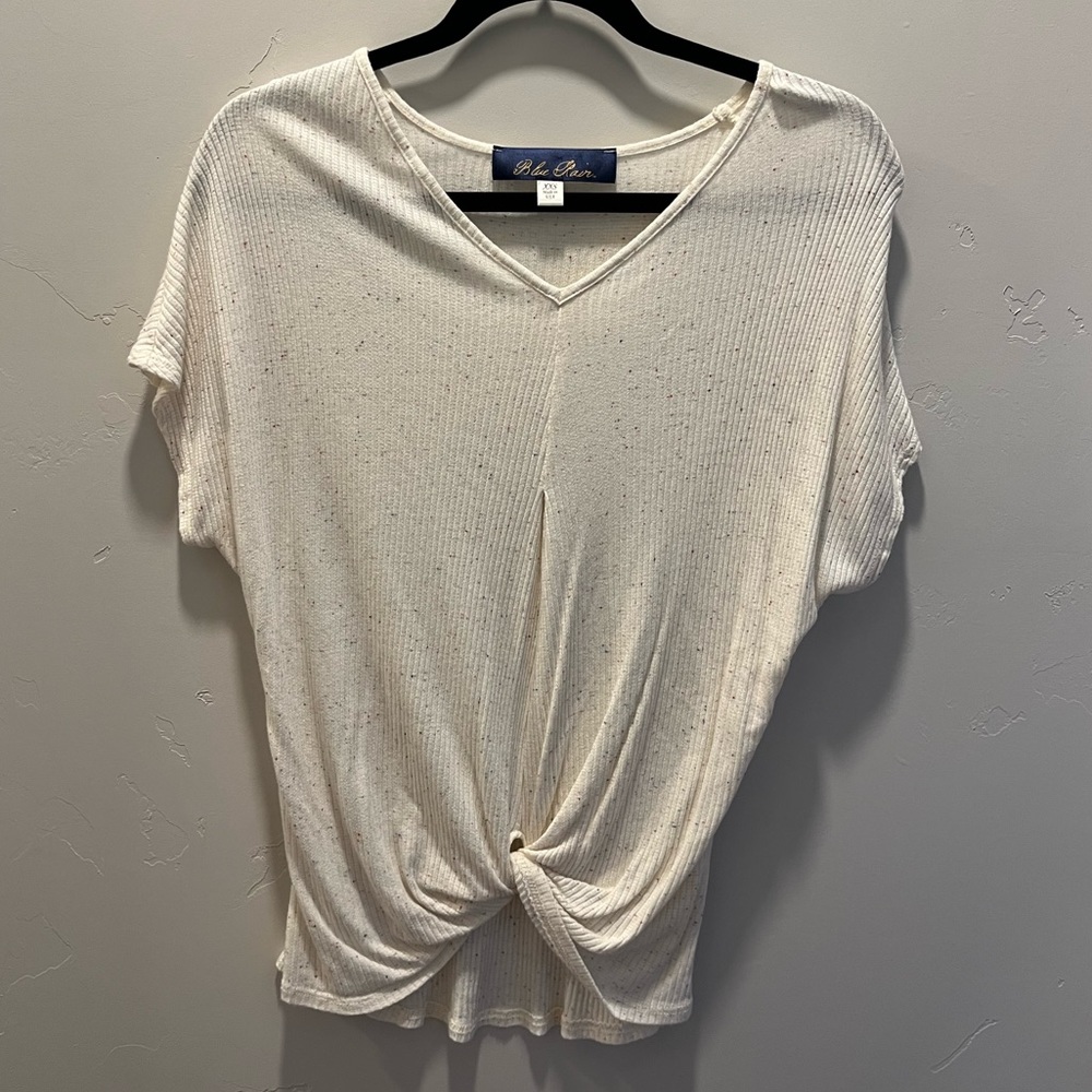 XXS CREAM SPECKLED TIE SHIRT